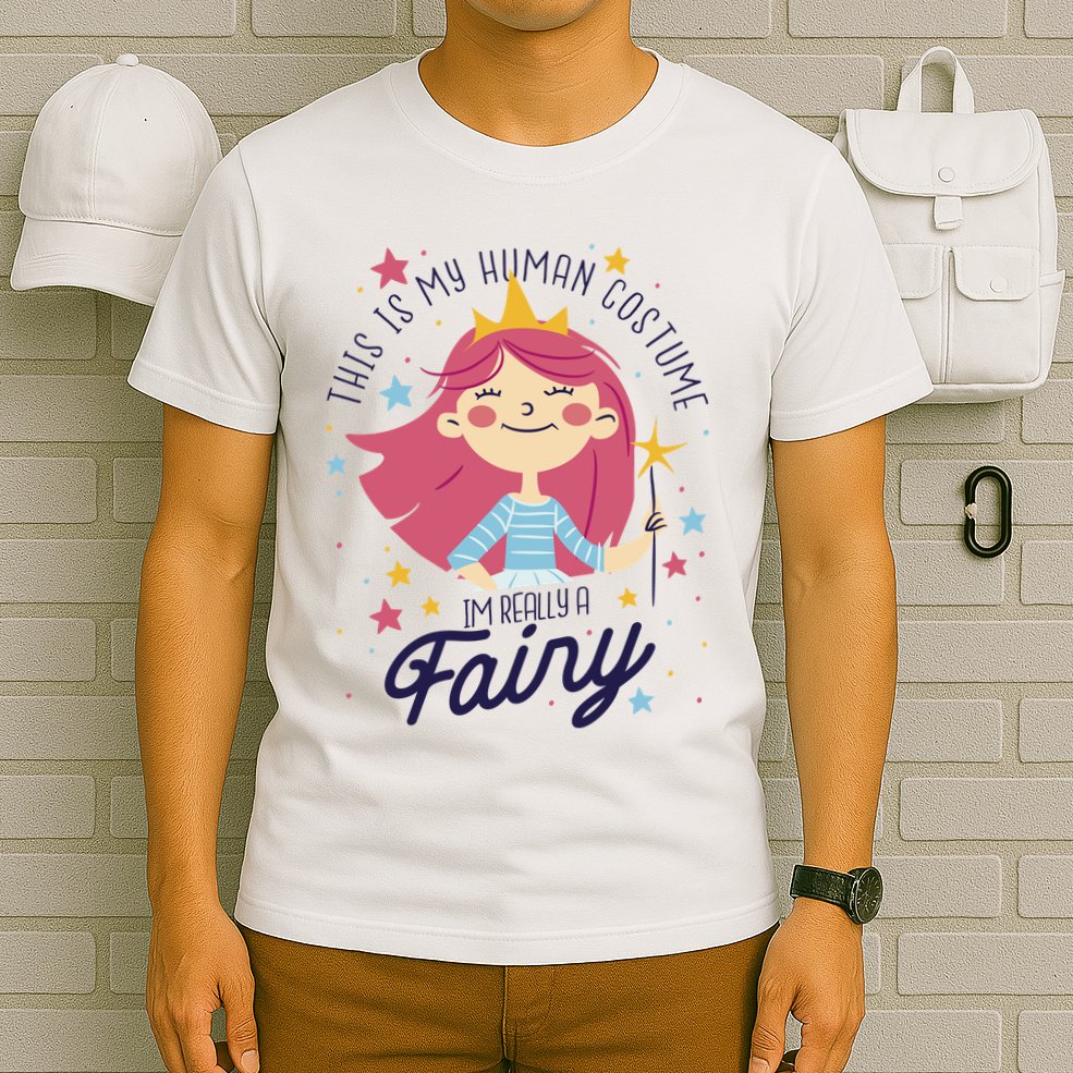This Is My Human Costume I'm Really A Fairy Cute Halloween T-Shirt