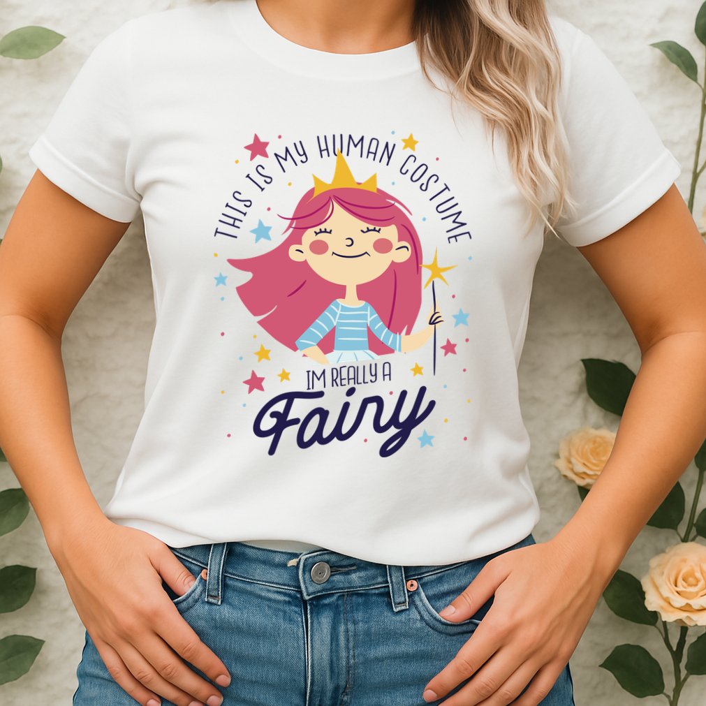 This Is My Human Costume I'm Really A Fairy Cute Halloween Womens T-Shirt