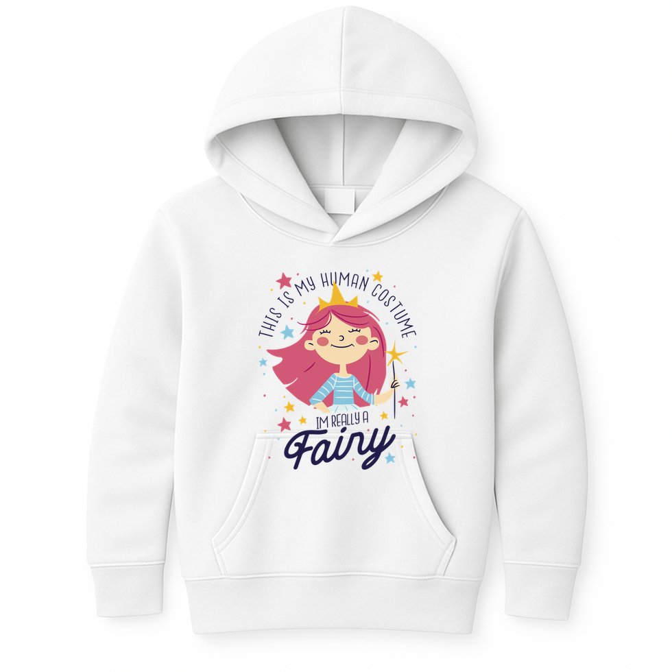 This Is My Human Costume I'm Really A Fairy Cute Halloween Kids Hoodie