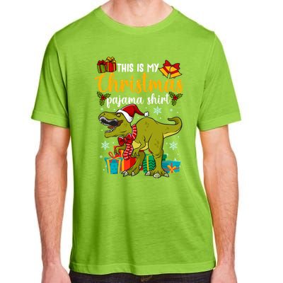 This Is My Christmas Pajamagift Dinosaur With Xmas Hat Gift Adult ChromaSoft Performance T-Shirt