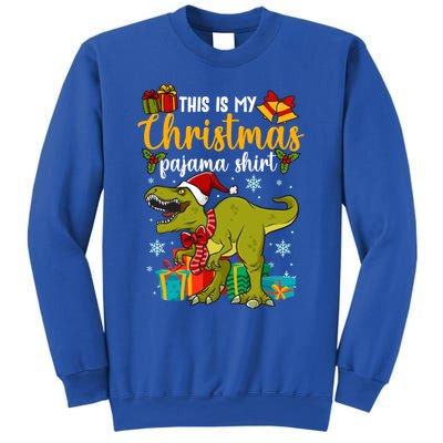 This Is My Christmas Pajamagift Dinosaur With Xmas Hat Gift Sweatshirt