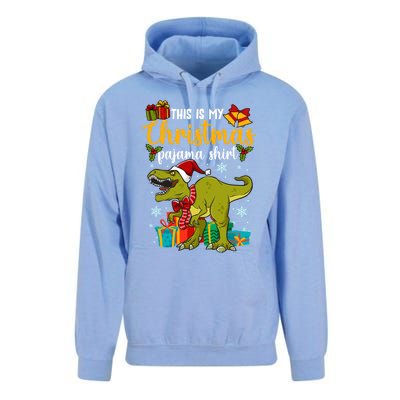 This Is My Christmas Pajamagift Dinosaur With Xmas Hat Gift Unisex Surf Hoodie