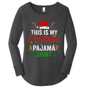 This Is My Christmas Pajama Funny Xmas PJs Women's Perfect Tri Tunic Long Sleeve Shirt