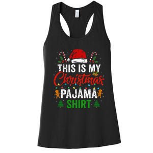 This Is My Christmas Pajama Funny Xmas PJs Women's Racerback Tank