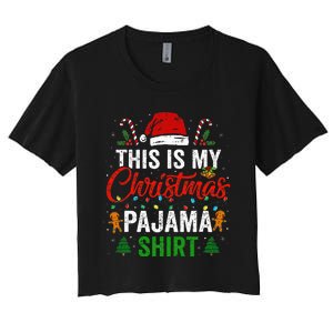 This Is My Christmas Pajama Funny Xmas PJs Women's Crop Top Tee