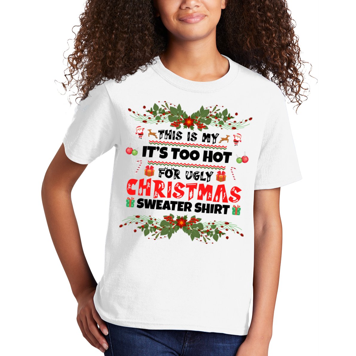 This Is My It's Too Hot For Ugly Christmas Sweater Kids T-Shirt