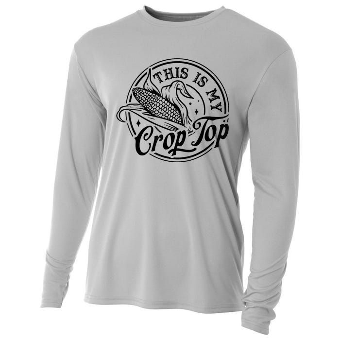 This Is My Crop Top Corn Lover Funny Farmer Farming Cooling Performance Long Sleeve Crew