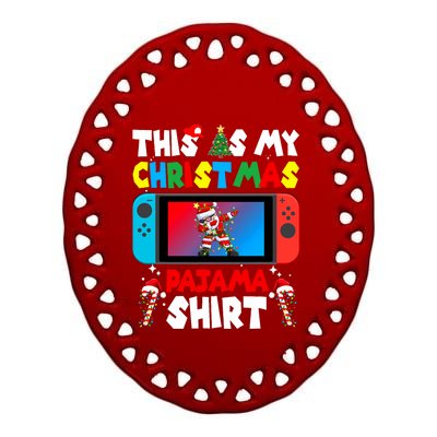 This Is My Christmas Pajama Video Game Gamer Ceramic Oval Ornament