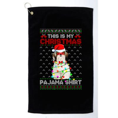 This Is My Christmas Pajama Shih Tzu Dog Ugly Xmas Meaningful Gift Platinum Collection Golf Towel