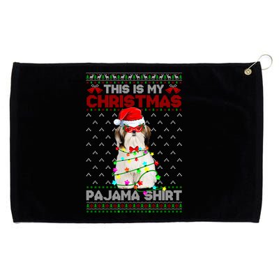 This Is My Christmas Pajama Shih Tzu Dog Ugly Xmas Meaningful Gift Grommeted Golf Towel