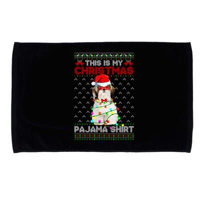 This Is My Christmas Pajama Shih Tzu Dog Ugly Xmas Meaningful Gift Microfiber Hand Towel