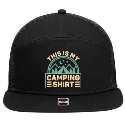 This Is My Camping Camp Tent Camper Funny Camping 7 Panel Mesh Trucker Snapback Hat