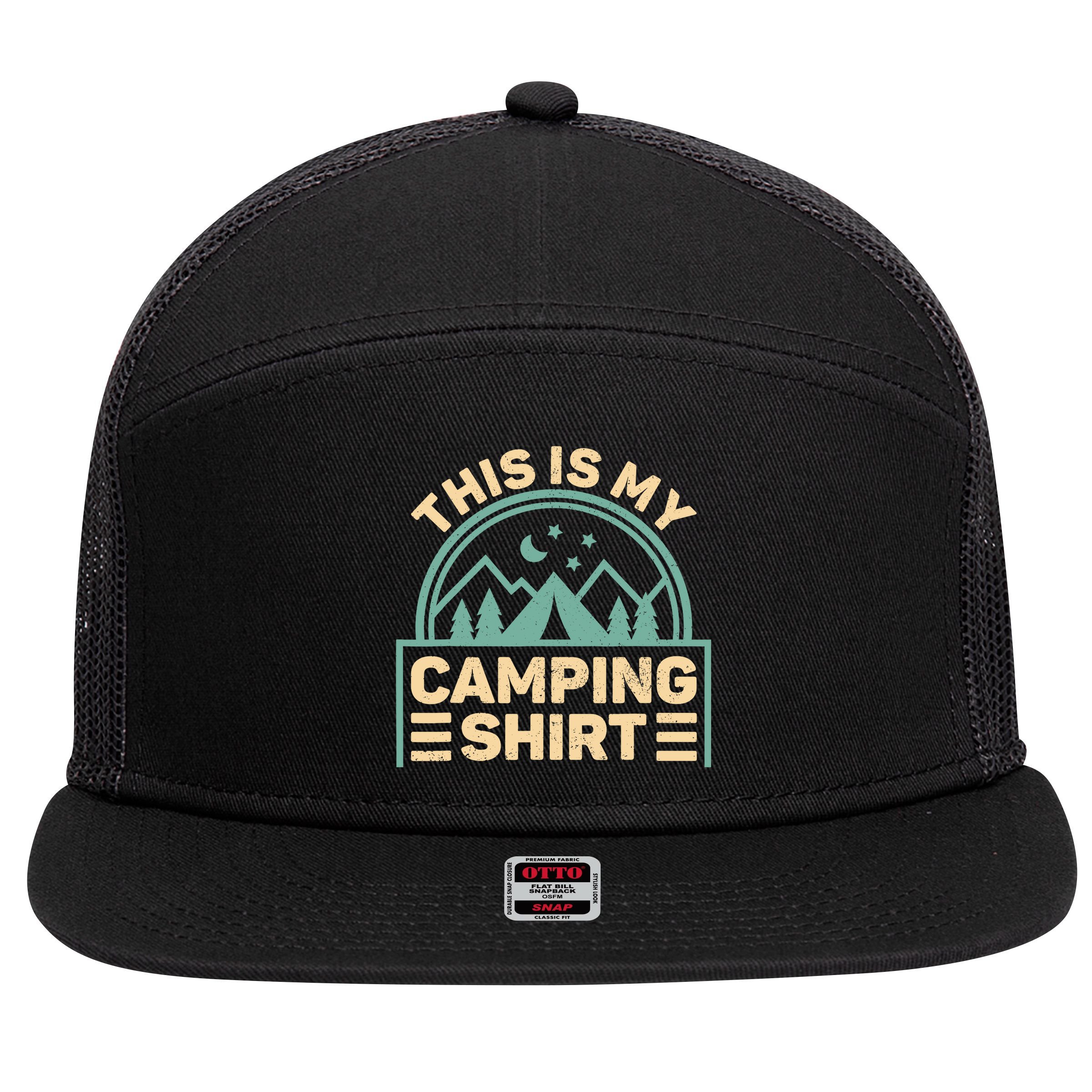 This Is My Camping Camp Tent Camper Funny Camping 7 Panel Mesh Trucker Snapback Hat