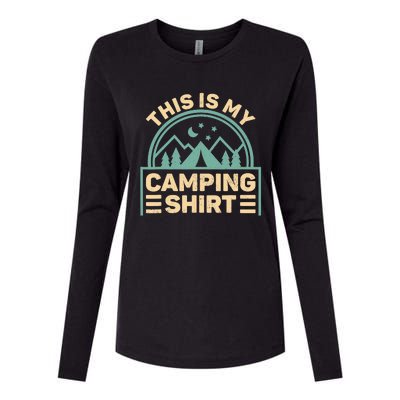 This Is My Camping Camp Tent Camper Funny Camping Womens Cotton Relaxed Long Sleeve T-Shirt