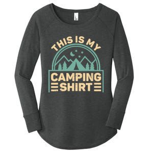 This Is My Camping Camp Tent Camper Funny Camping Women's Perfect Tri Tunic Long Sleeve Shirt