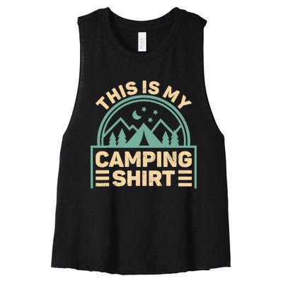 This Is My Camping Camp Tent Camper Funny Camping Women's Racerback Cropped Tank