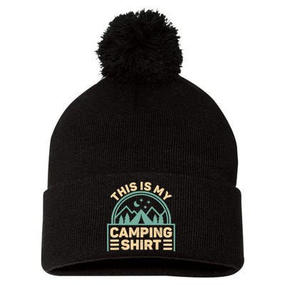 This Is My Camping Camp Tent Camper Funny Camping Pom Pom 12in Knit Beanie