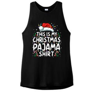 This Is My Christmas Pajama Xmas Pjs Ladies PosiCharge Tri-Blend Wicking Tank