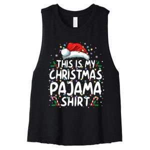 This Is My Christmas Pajama Xmas Pjs Women's Racerback Cropped Tank