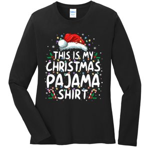 This Is My Christmas Pajama Xmas Pjs Ladies Long Sleeve Shirt