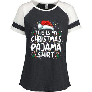 This Is My Christmas Pajama Xmas Pjs Enza Ladies Jersey Colorblock Tee