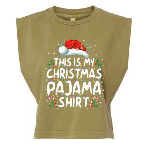 This Is My Christmas Pajama Xmas Pjs Garment-Dyed Women's Muscle Tee