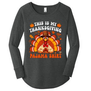 This Is My Thanksgiving Pajama Adult Women's Perfect Tri Tunic Long Sleeve Shirt