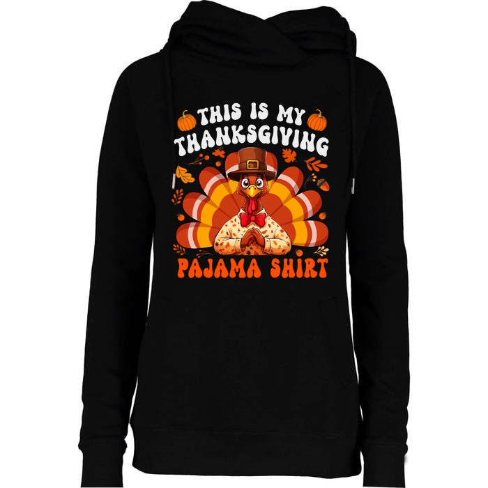 This Is My Thanksgiving Pajama Adult Womens Funnel Neck Pullover Hood