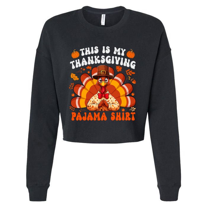 This Is My Thanksgiving Pajama Adult Cropped Pullover Crew