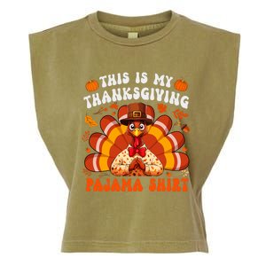 This Is My Thanksgiving Pajama Adult Garment-Dyed Women's Muscle Tee