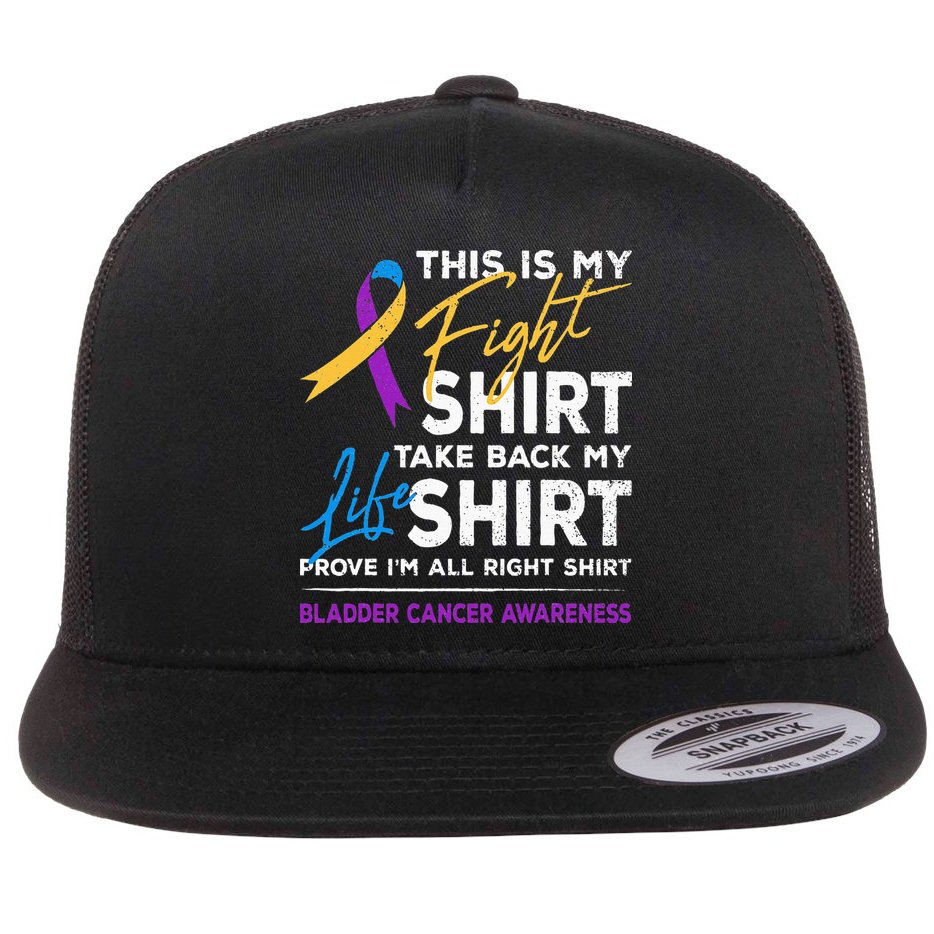 This Is My Fight Bladder Cancer Awareness Month Ribbon Flat Bill Trucker Hat