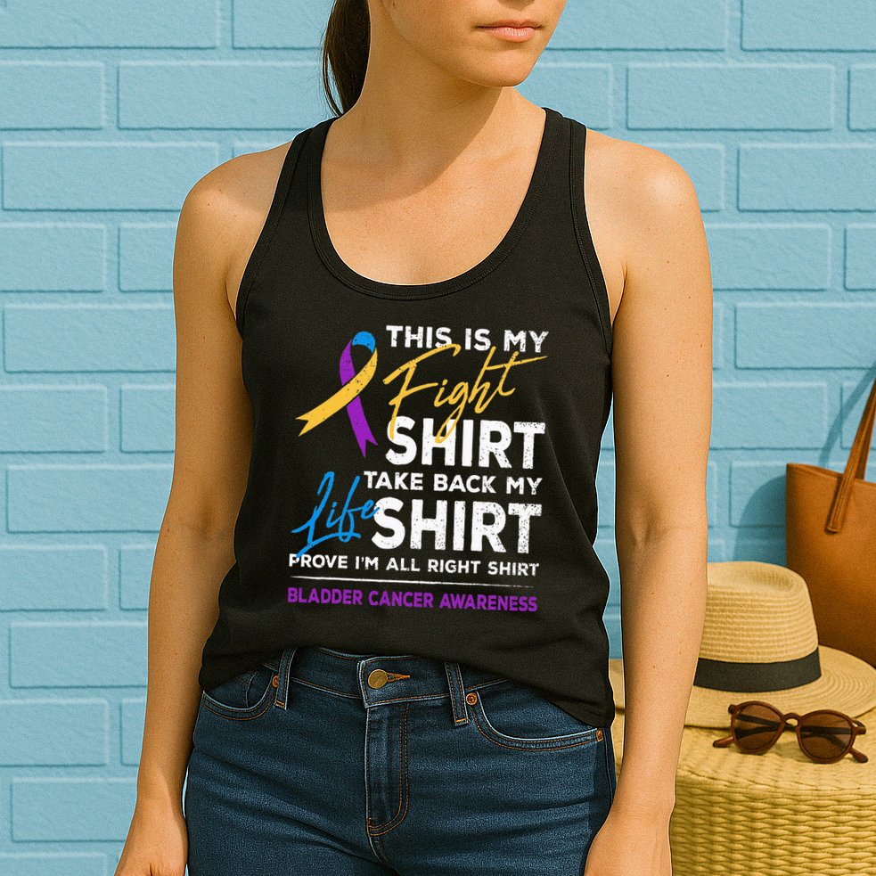 This Is My Fight Bladder Cancer Awareness Month Ribbon Womens Tank Top