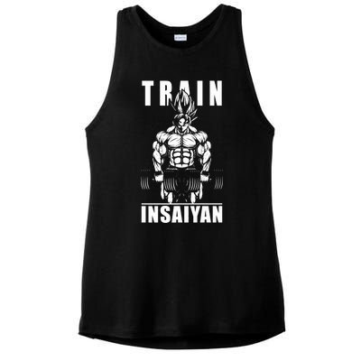 Train Insaiyan Manga, Anime Gym Motivational Premium Ladies PosiCharge Tri-Blend Wicking Tank