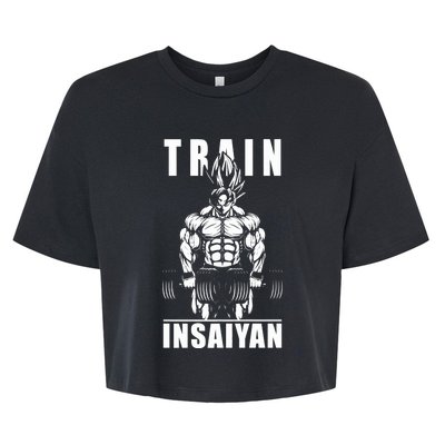 Train Insaiyan Manga, Anime Gym Motivational Premium Bella+Canvas Jersey Crop Tee