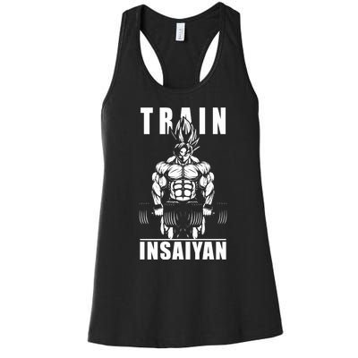 Train Insaiyan Manga, Anime Gym Motivational Premium Women's Racerback Tank