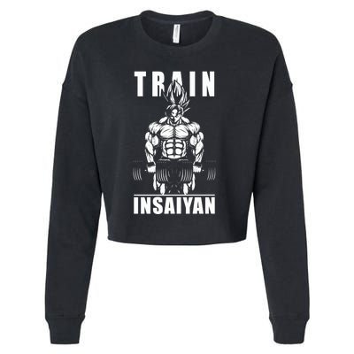 Train Insaiyan Manga, Anime Gym Motivational Premium Cropped Pullover Crew