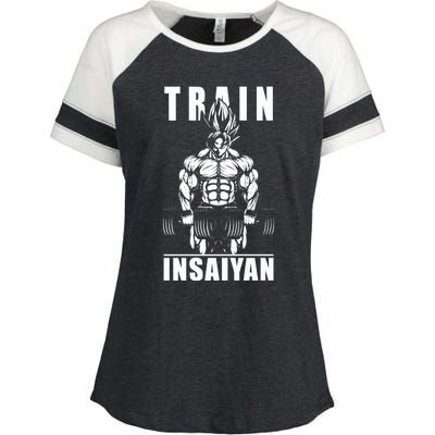 Train Insaiyan Manga, Anime Gym Motivational Premium Enza Ladies Jersey Colorblock Tee