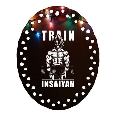 Train Insaiyan Manga, Anime Gym Motivational Premium Ceramic Oval Ornament