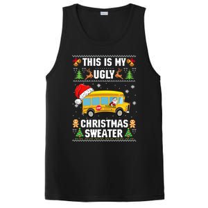 This Is My Ugly Sweater Christmas School Bus Driver Lovers Gift PosiCharge Competitor Tank