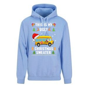 This Is My Ugly Sweater Christmas School Bus Driver Lovers Gift Unisex Surf Hoodie