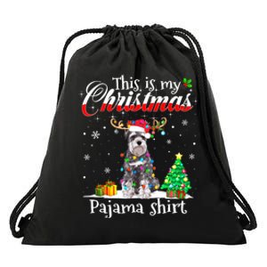 This Is My Christmas Pajama Schnauzer Lover Dog Drawstring Bag