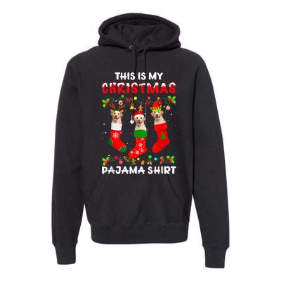 This Is My Christmas Pajama Labrador Sock Dog Lover Lab Xmas Premium Hoodie