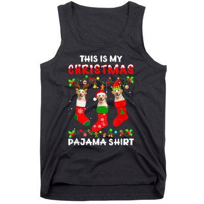 This Is My Christmas Pajama Labrador Sock Dog Lover Lab Xmas Tank Top