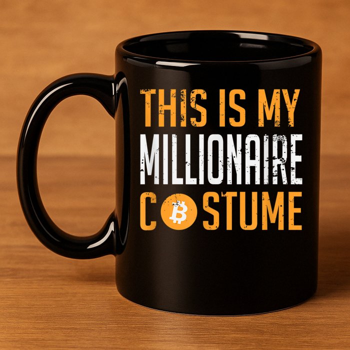 This Is My Millionaire Bitcoin Costume Halloween 11oz C Handle Ceramic Mug