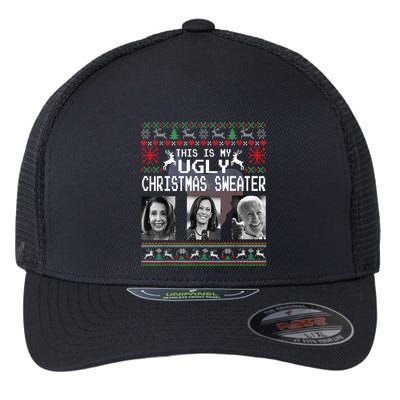 This Is My Ugly Christmas Anti Biden Xmas Pajamas Sweater Flexfit Unipanel Trucker Cap