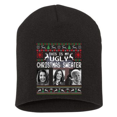 This Is My Ugly Christmas Anti Biden Xmas Pajamas Sweater Short Acrylic Beanie