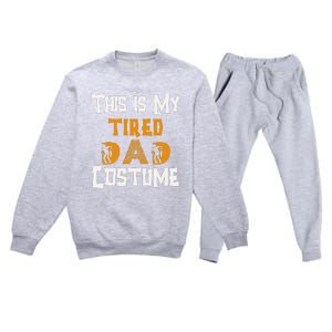 This Is My Tired Dad Halloween Costume For Family Matching Premium Crewneck Sweatsuit Set