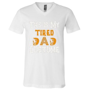 This Is My Tired Dad Halloween Costume For Family Matching V-Neck T-Shirt