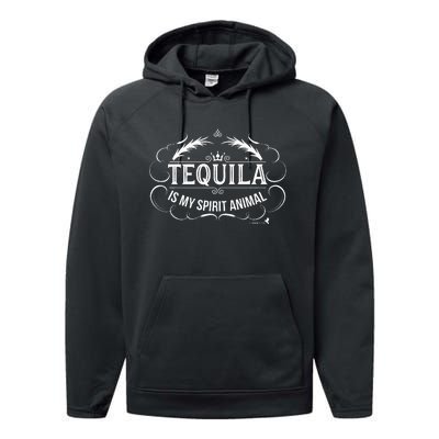 Tequila Is My Spirit Animal Performance Fleece Hoodie