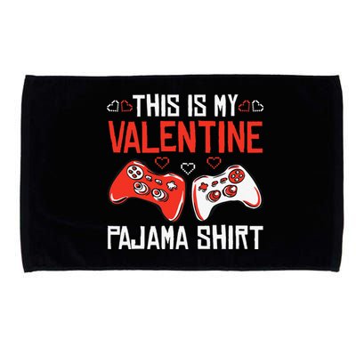 This Is My Valentine Pajama Gamer Girl Gaming Microfiber Hand Towel